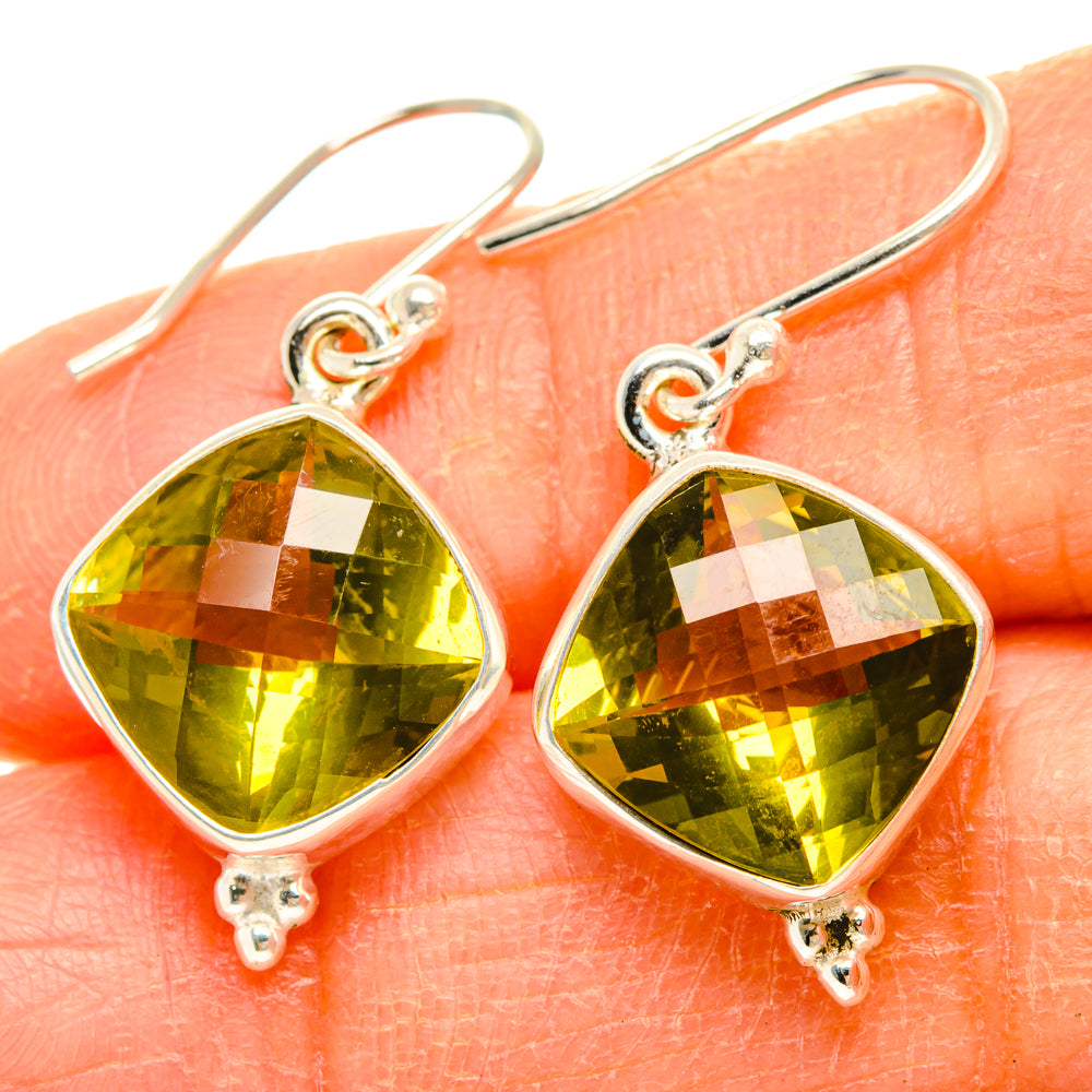Lemon Quartz Earrings handcrafted by Anasilvercos - EARR428296