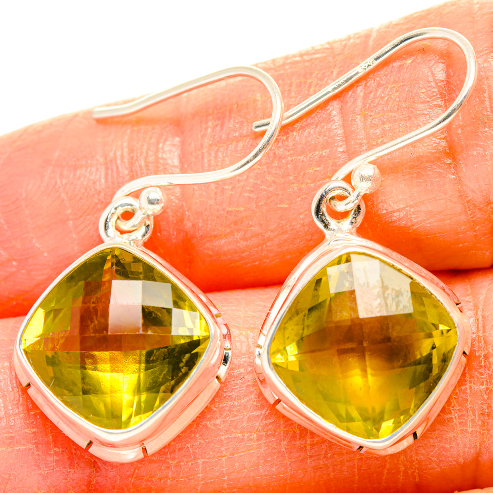 Lemon Quartz Earrings handcrafted by Anasilvercos - EARR428301
