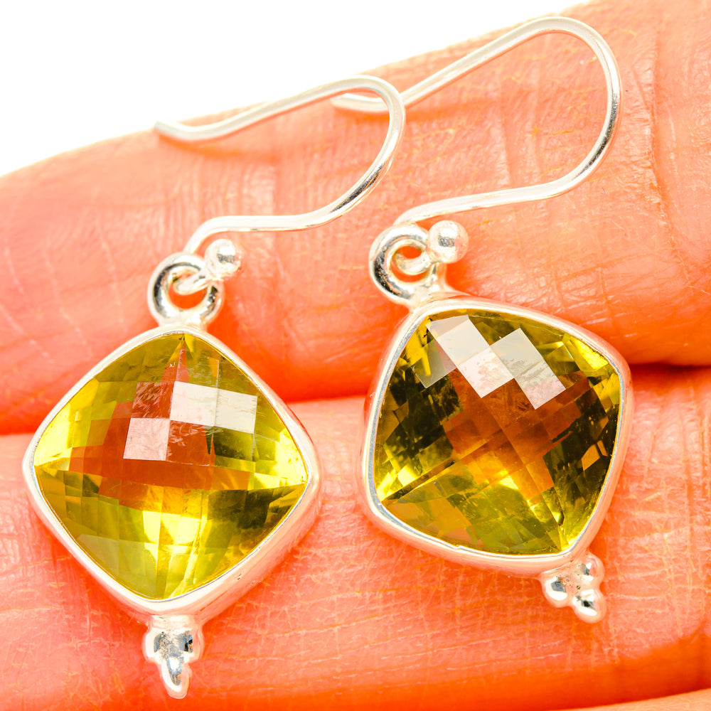 Lemon Quartz Earrings handcrafted by Anasilvercos - EARR428307