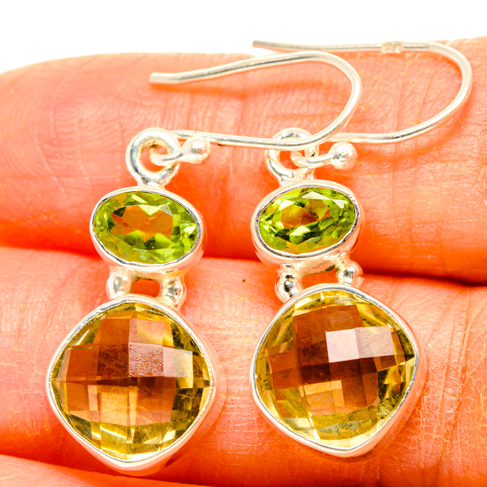 Lemon Quartz Earrings handcrafted by Anasilvercos - EARR428311
