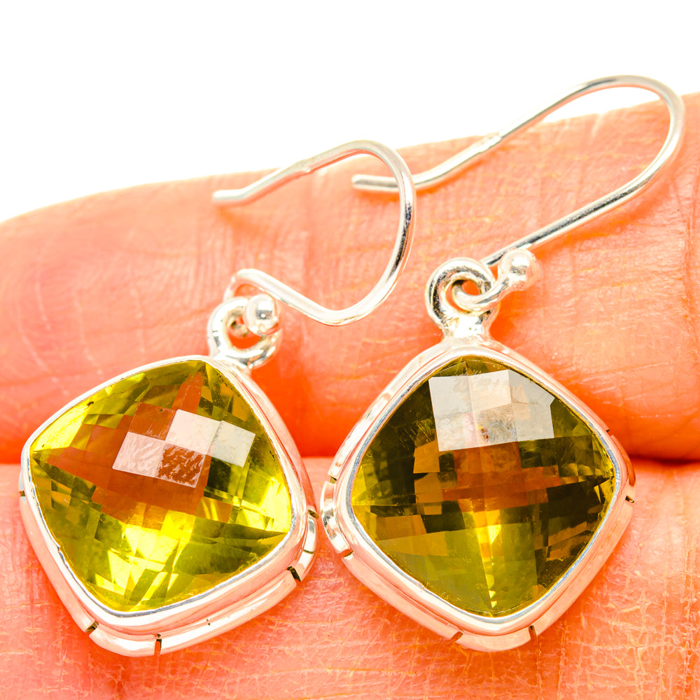 Lemon Quartz Earrings handcrafted by Anasilvercos - EARR428312