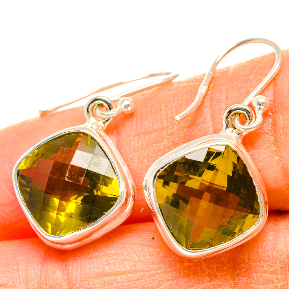 Lemon Quartz Earrings handcrafted by Anasilvercos - EARR428313