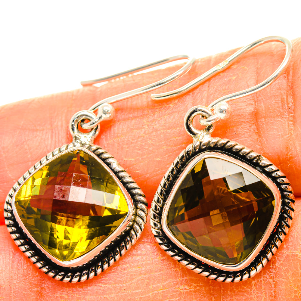Lemon Quartz Earrings handcrafted by Anasilvercos - EARR428314