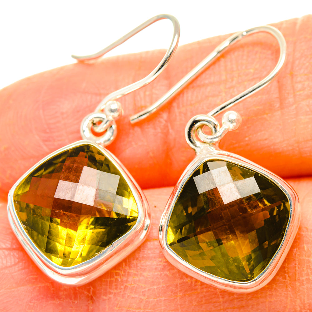 Lemon Quartz Earrings handcrafted by Anasilvercos - EARR428319