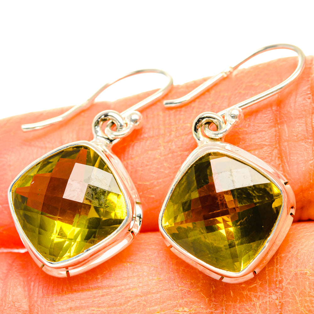 Lemon Quartz Earrings handcrafted by Anasilvercos - EARR428321
