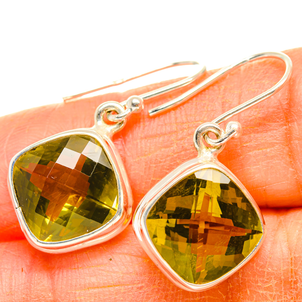 Lemon Quartz Earrings handcrafted by Anasilvercos - EARR428323