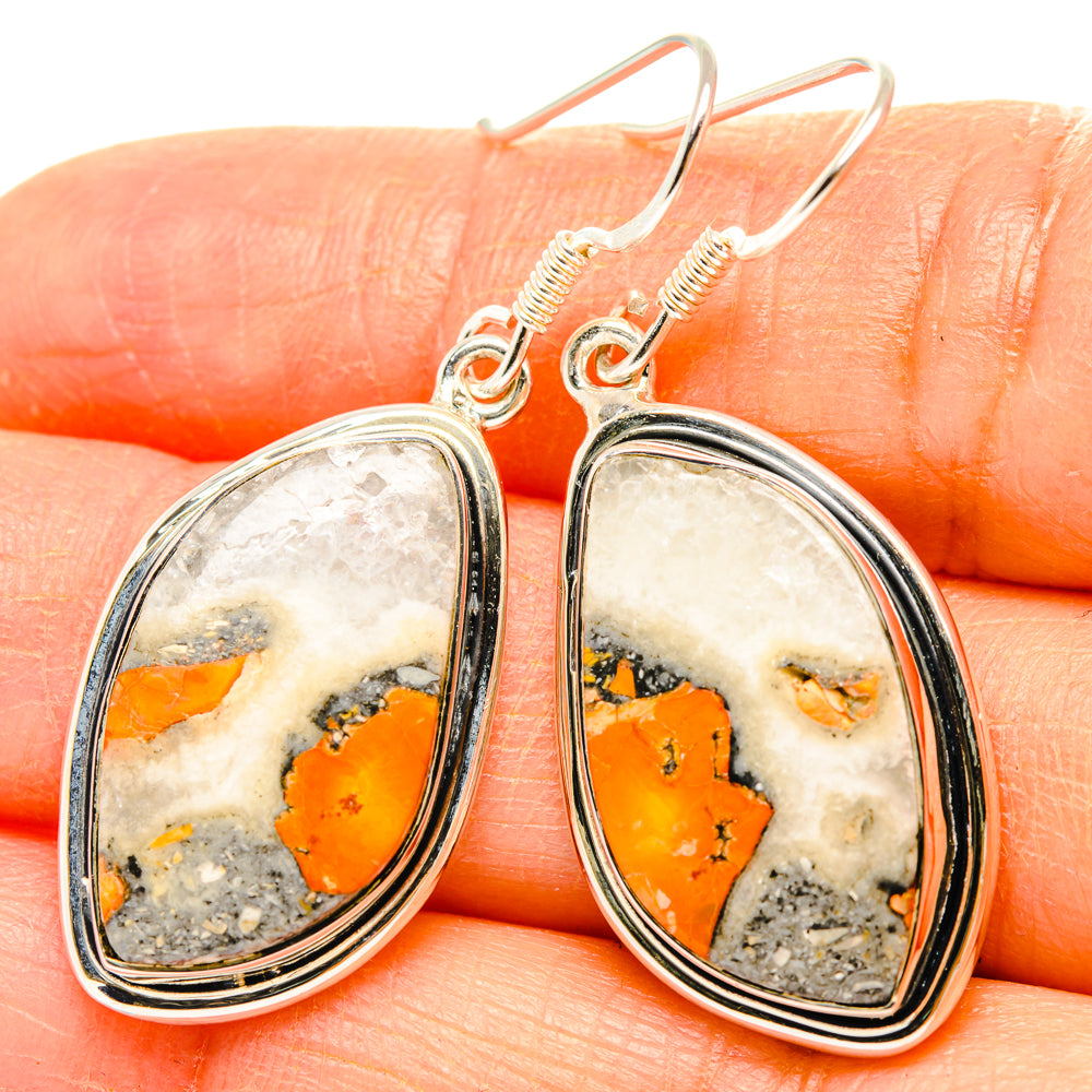 Orange Agate Earrings handcrafted by Anasilvercos - EARR428331