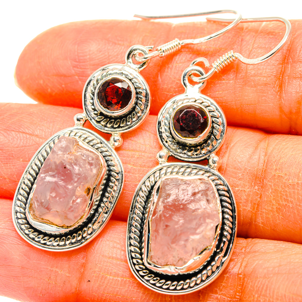 Rose Quartz Earrings handcrafted by Anasilvercos - EARR428345