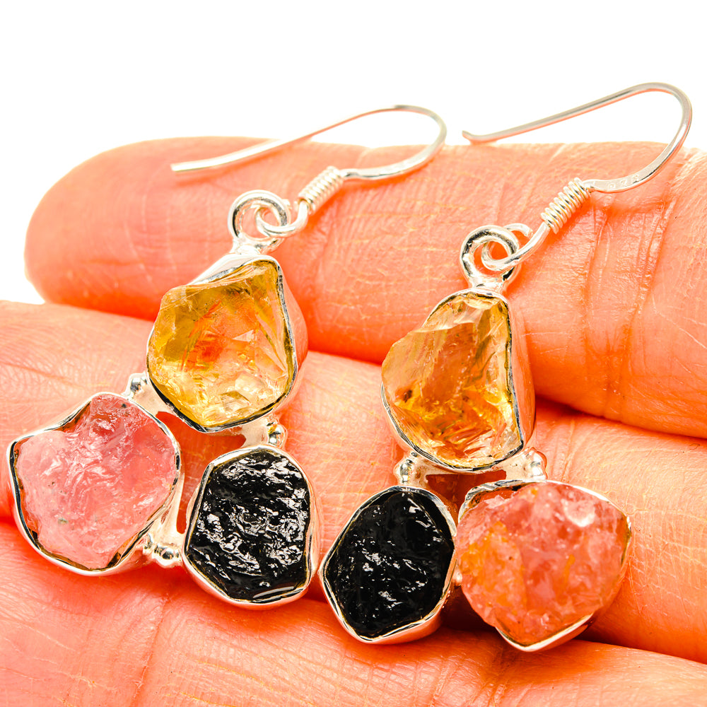 Rose Quartz Earrings handcrafted by Anasilvercos - EARR428348