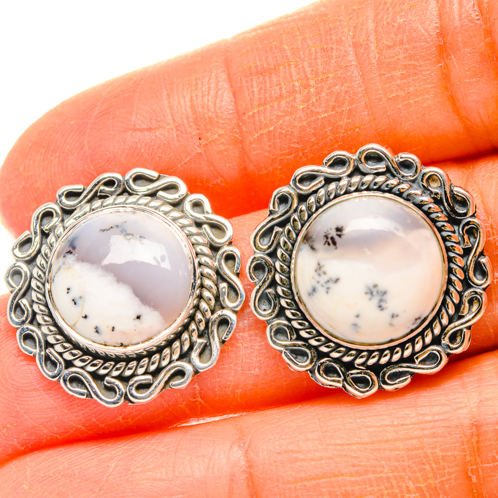 Dendritic Opal Earrings handcrafted by Anasilvercos - EARR428349
