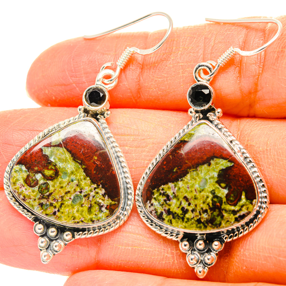 Dragon's Bloodstone Earrings handcrafted by Anasilvercos - EARR428359
