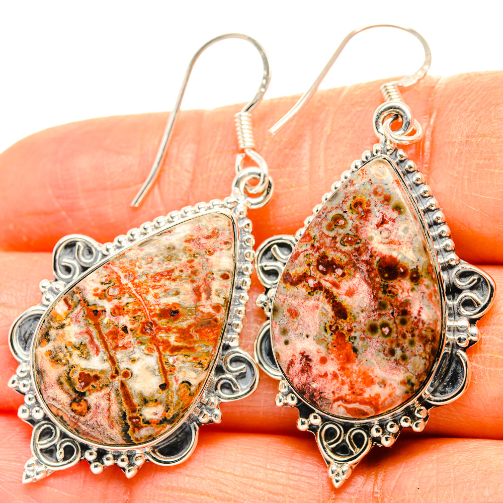 Crazy Lace Agate Earrings handcrafted by Anasilvercos - EARR428361