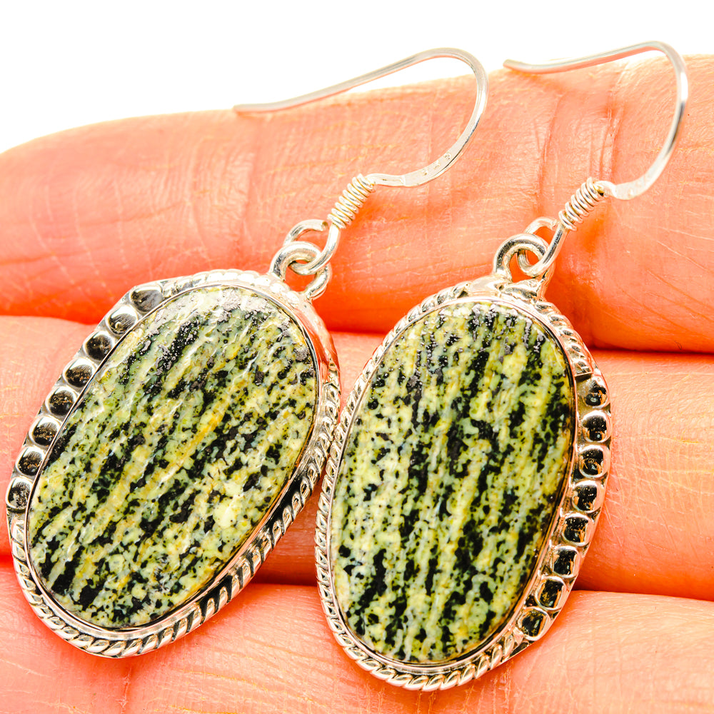 Green Swiss Opal Earrings handcrafted by Anasilvercos - EARR428365