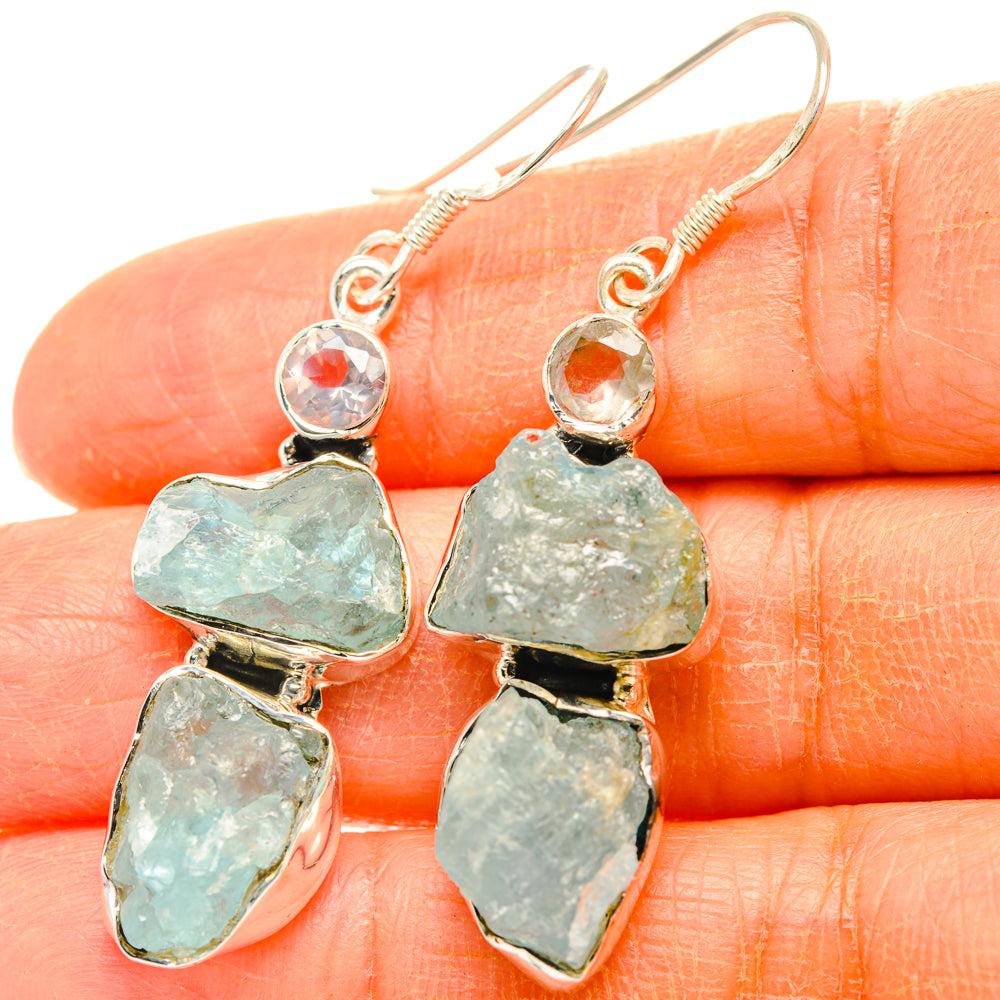 Aqua Chalcedony Earrings handcrafted by Anasilvercos - EARR428366