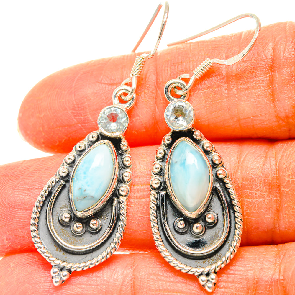 Larimar Earrings handcrafted by Anasilvercos - EARR428396
