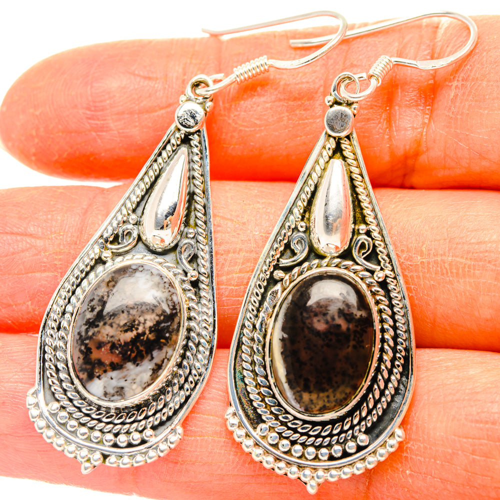 Dendritic Opal Earrings handcrafted by Anasilvercos - EARR428398