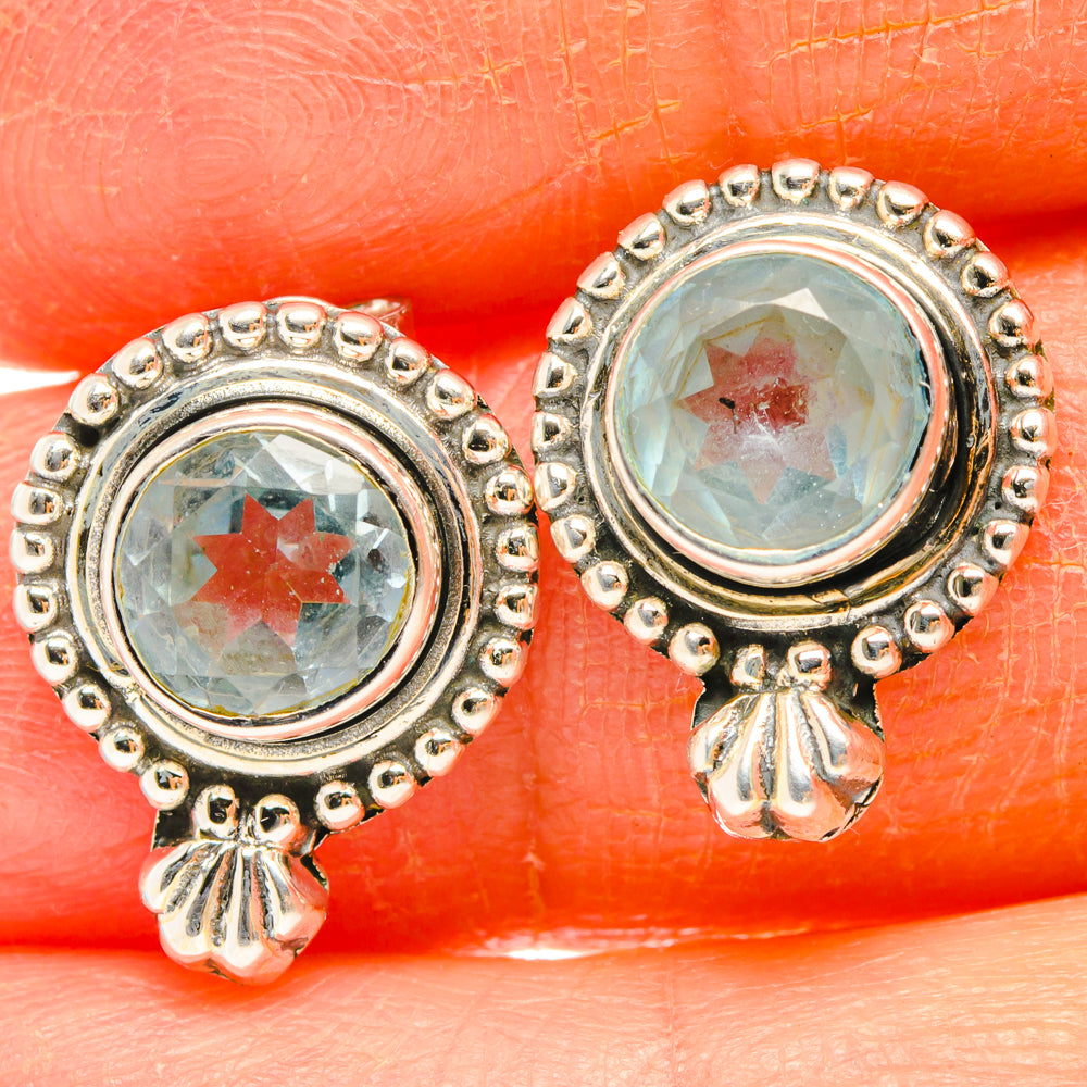 Blue Topaz Earrings handcrafted by Anasilvercos - EARR428399
