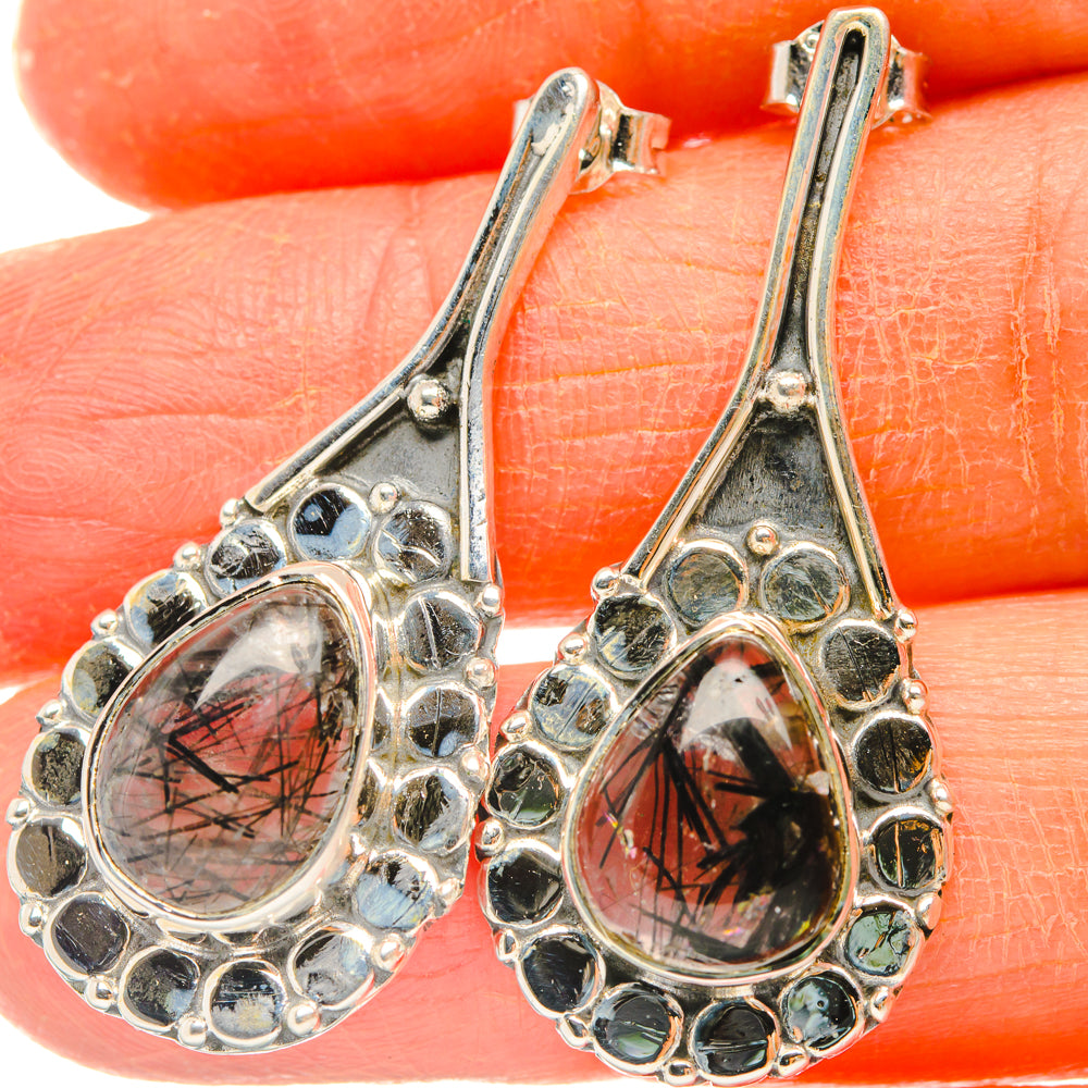 Tourmalinated Quartz Earrings handcrafted by Anasilvercos - EARR428401