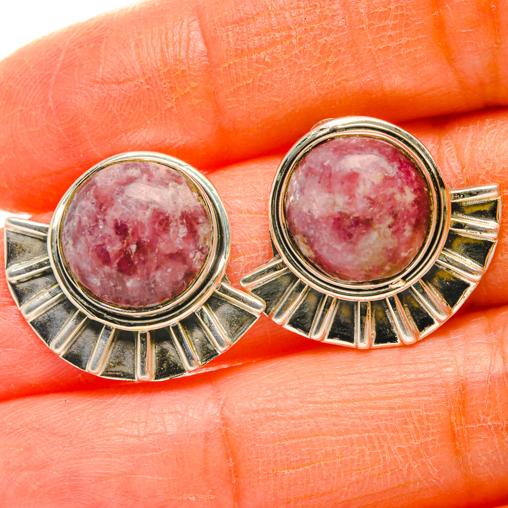 Lepidolite Earrings handcrafted by Anasilvercos - EARR428411