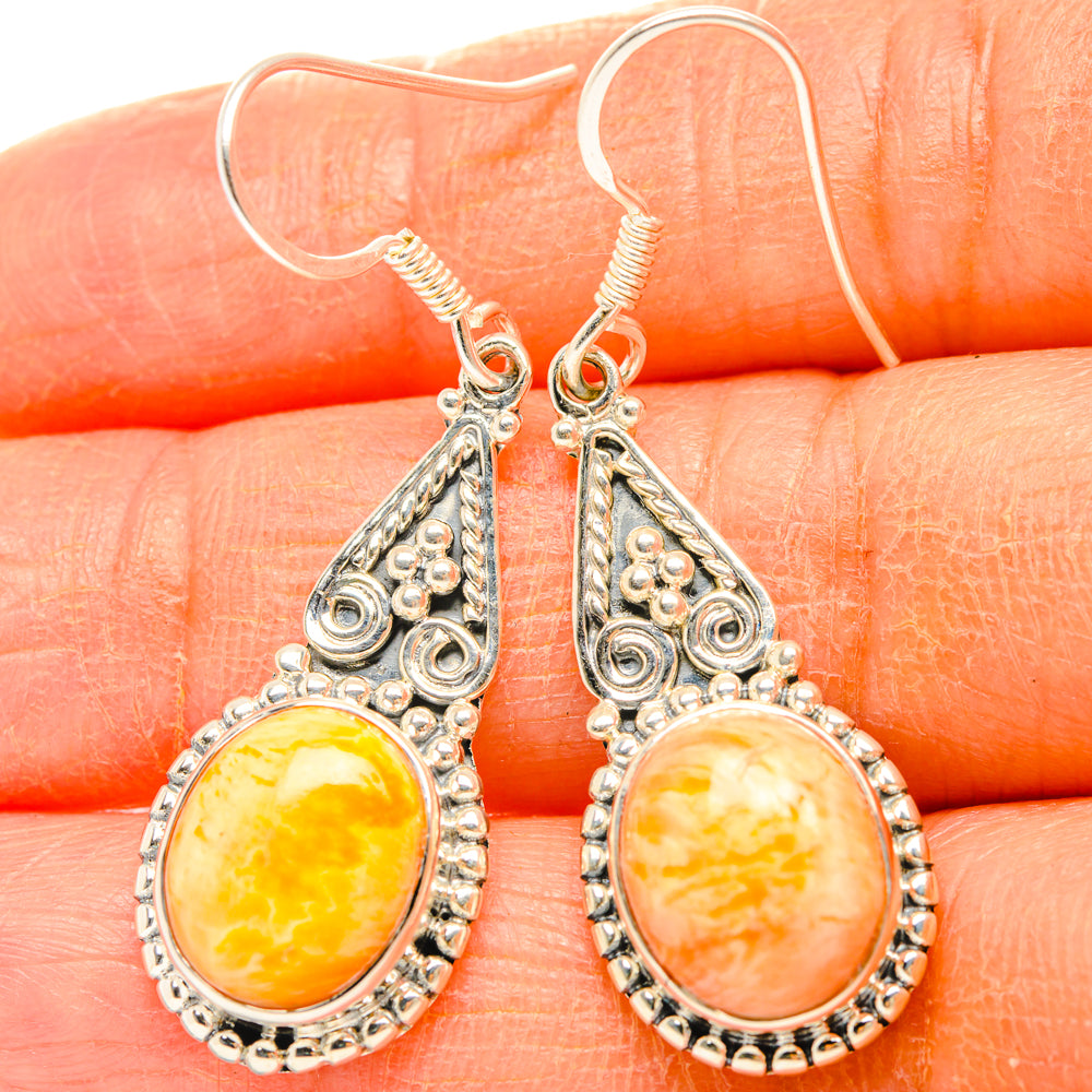 Plume Agate Earrings handcrafted by Anasilvercos - EARR428416