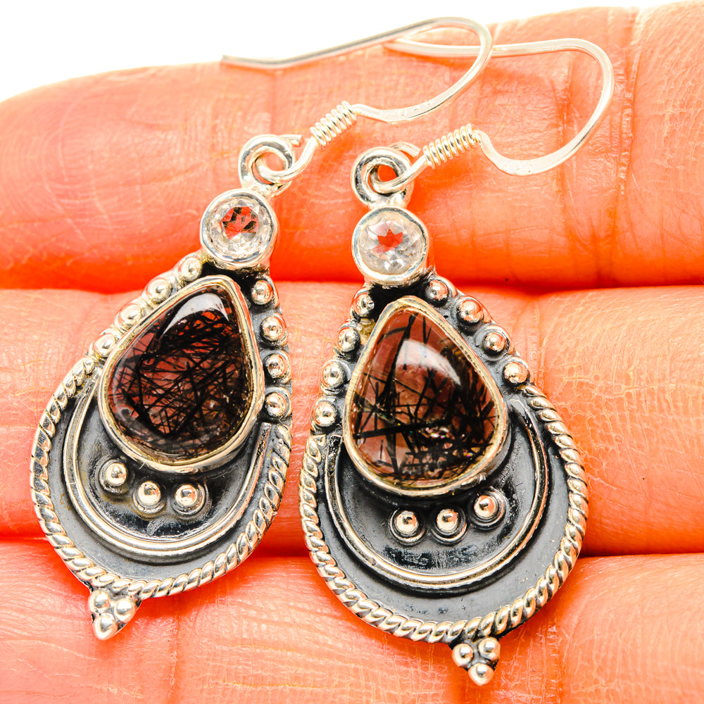 Tourmalinated Quartz Earrings handcrafted by Anasilvercos - EARR428417