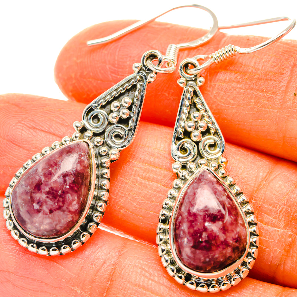 Lepidolite Earrings handcrafted by Anasilvercos - EARR428421