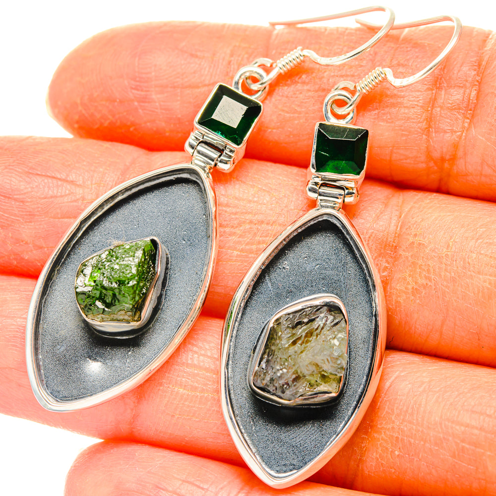 Chrome Diopside Earrings handcrafted by Anasilvercos - EARR428432