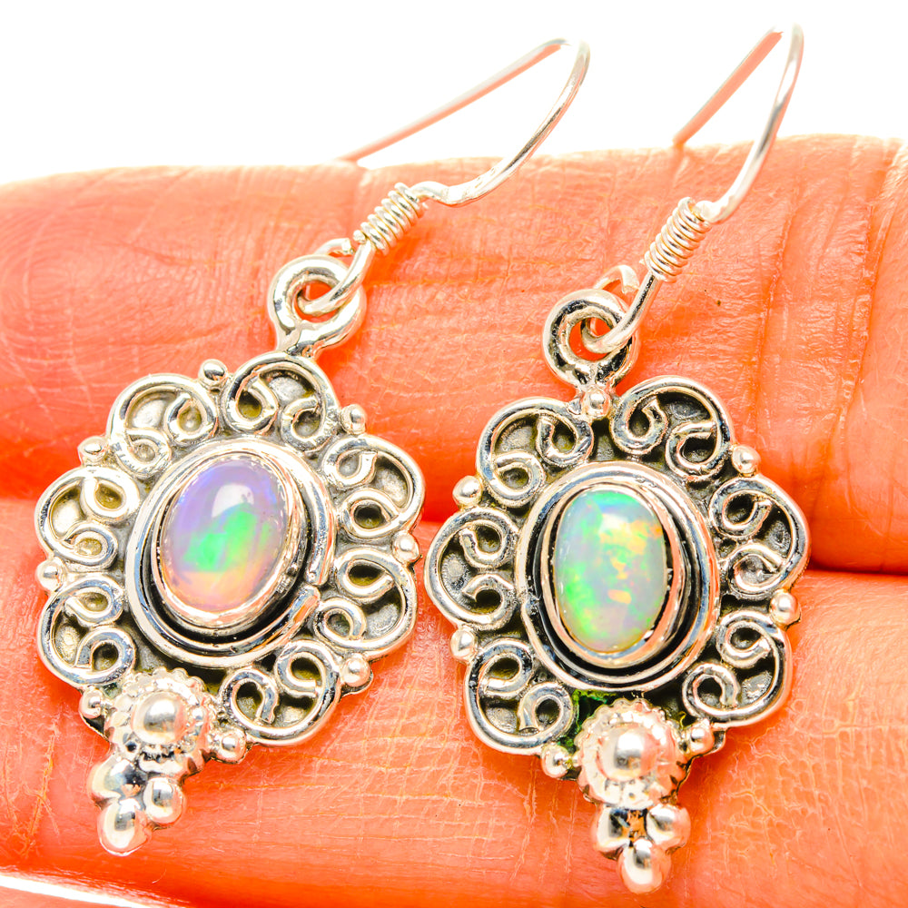 Ethiopian Opal Earrings handcrafted by Anasilvercos - EARR428436