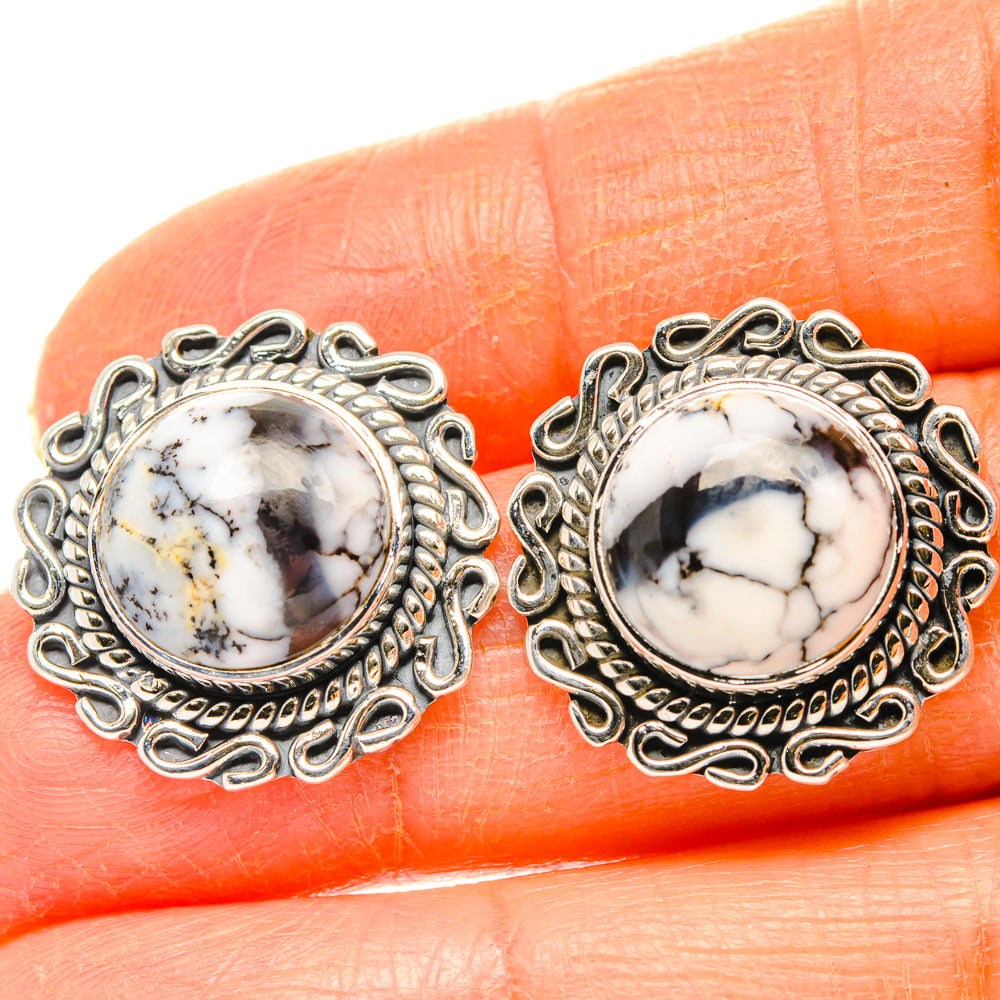 Dendritic Opal Earrings handcrafted by Anasilvercos - EARR428439
