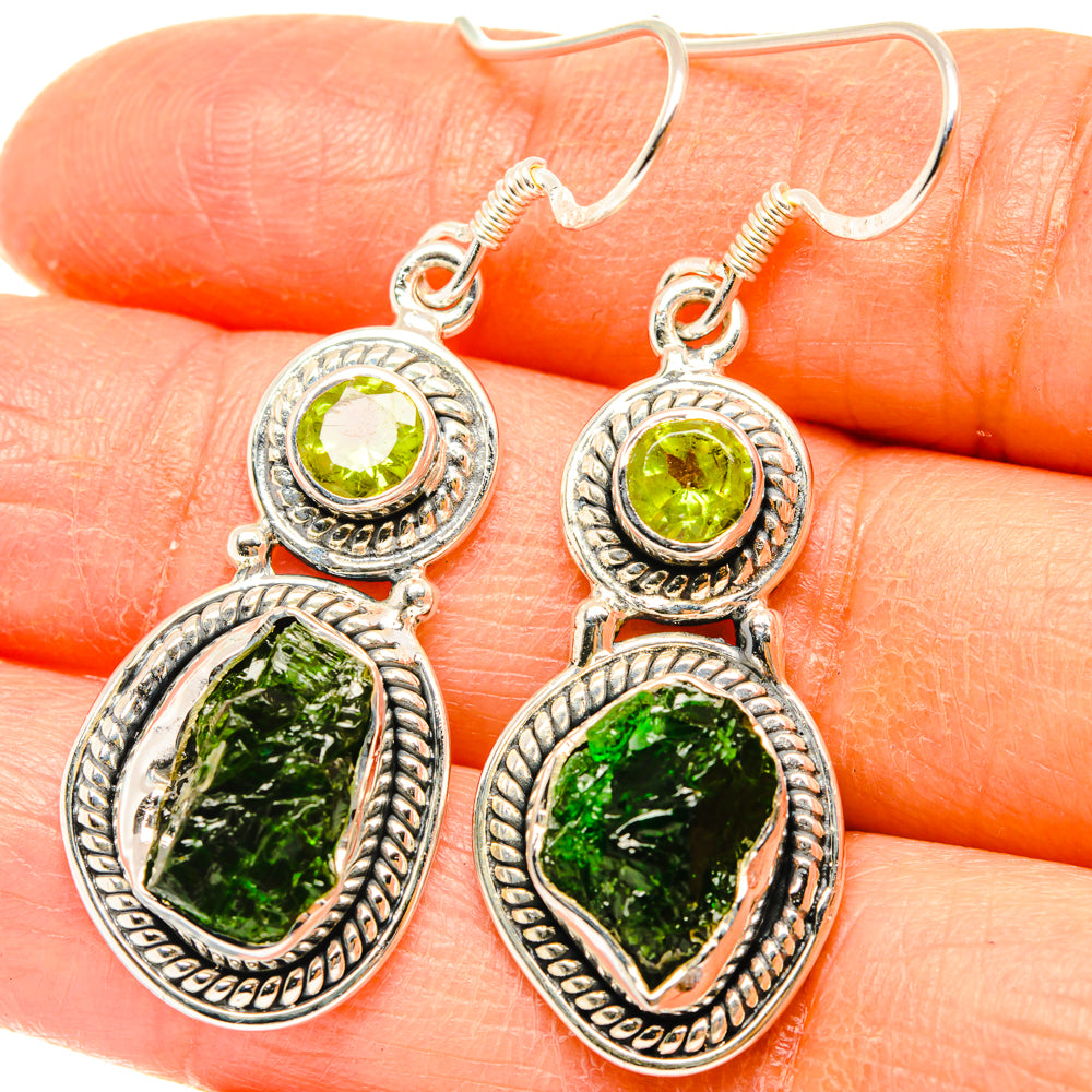 Chrome Diopside Earrings handcrafted by Anasilvercos - EARR428457