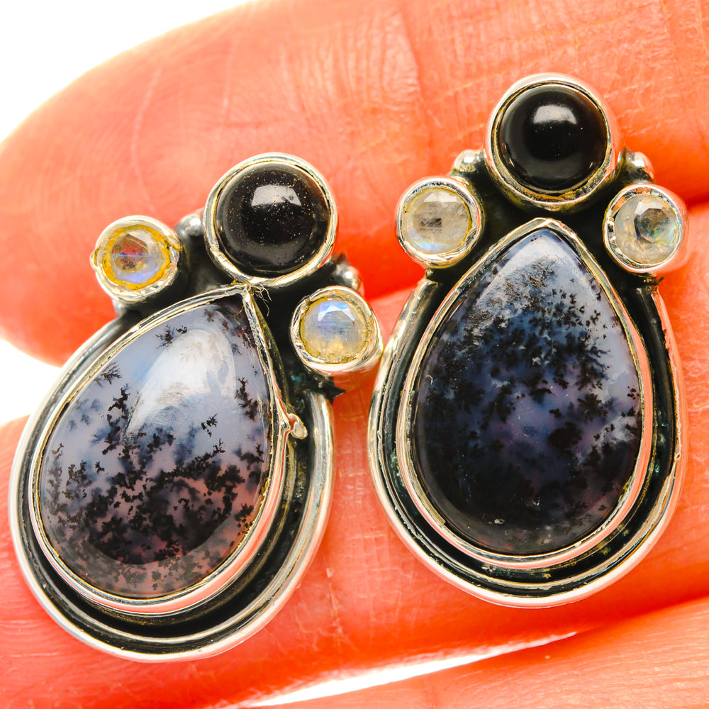 Dendritic Opal Earrings handcrafted by Anasilvercos - EARR428467
