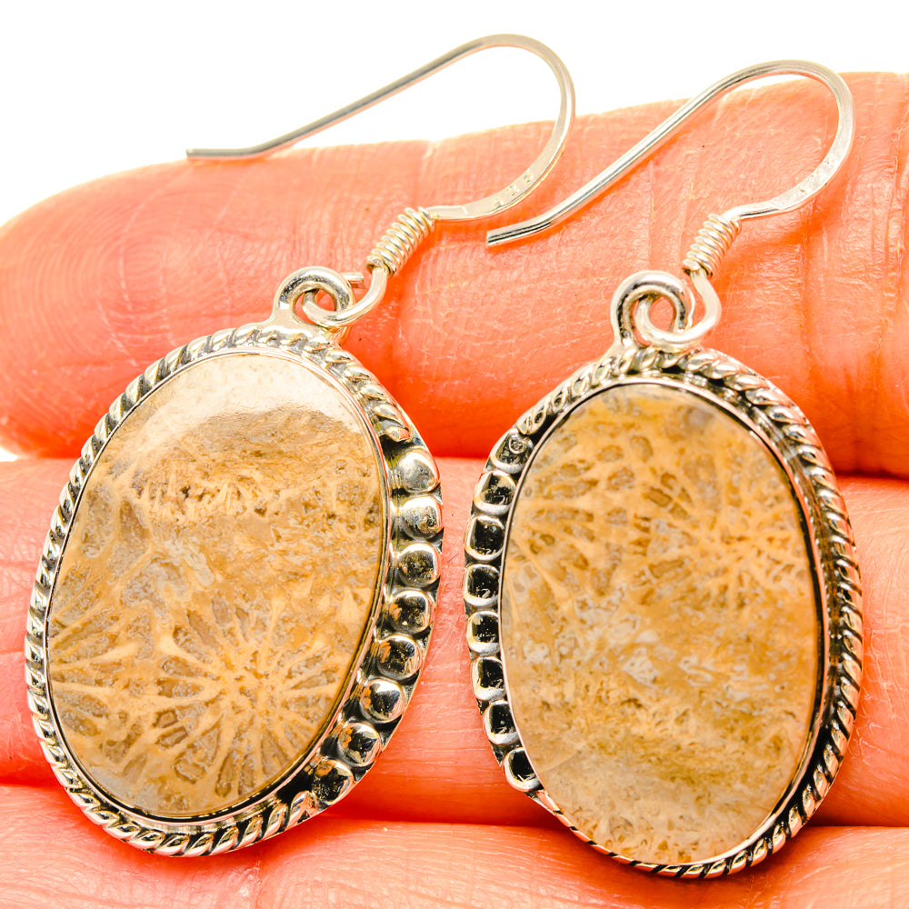 Fossil Coral Earrings handcrafted by Anasilvercos - EARR428468