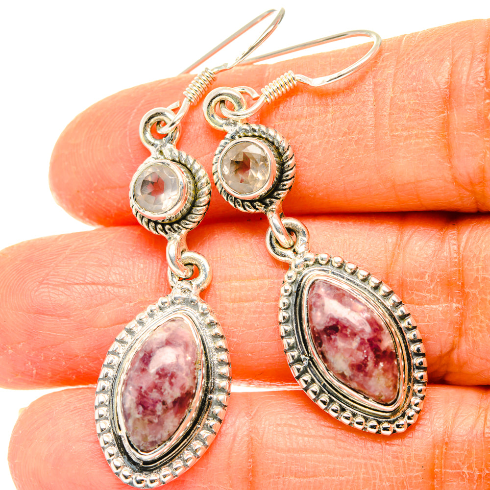 Lepidolite Earrings handcrafted by Anasilvercos - EARR428483