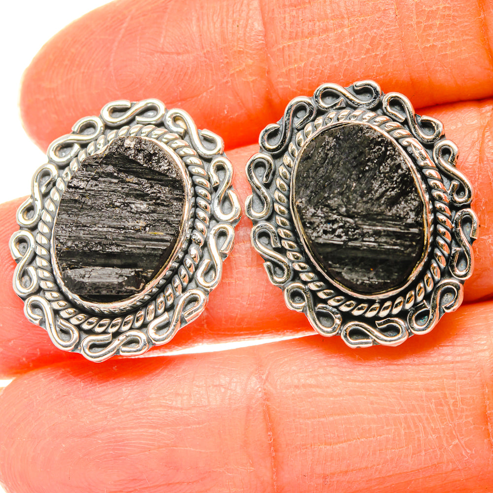 Black Tourmaline Earrings handcrafted by Anasilvercos - EARR428490
