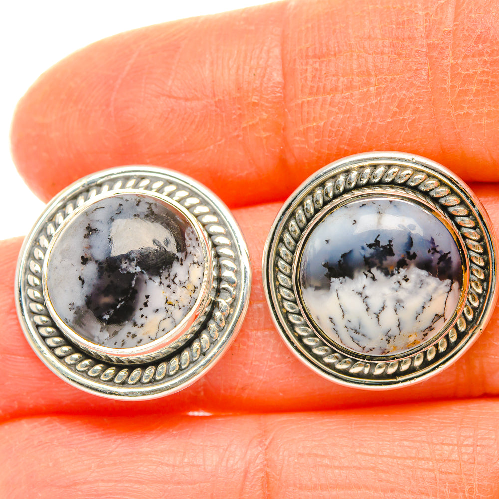 Dendritic Opal Earrings handcrafted by Anasilvercos - EARR428494