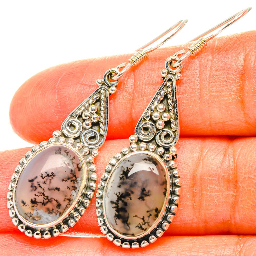 Dendritic Opal Earrings handcrafted by Anasilvercos - EARR428499