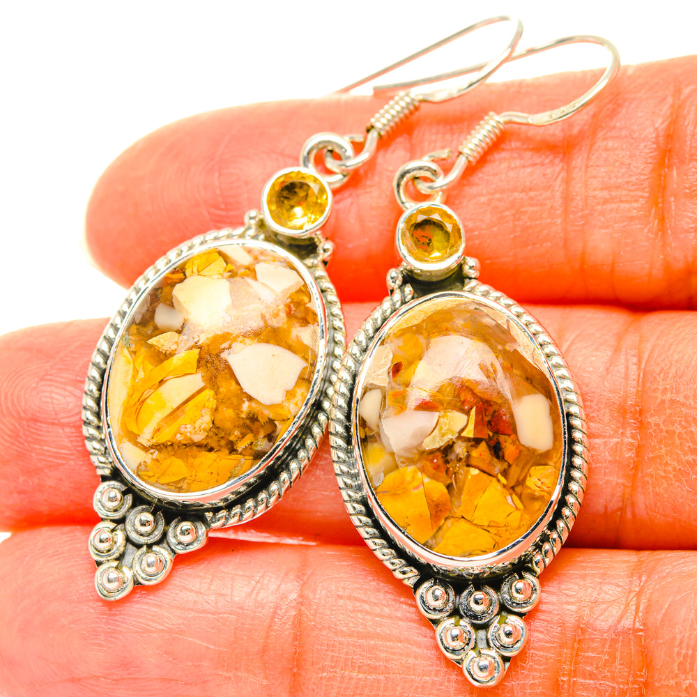 Brecciated Mookaite Earrings handcrafted by Anasilvercos - EARR428507