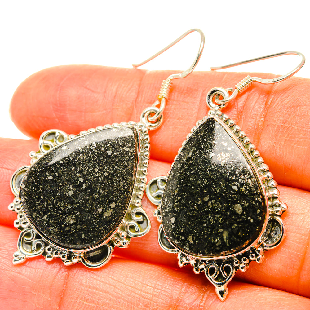 Black Agate Earrings handcrafted by Anasilvercos - EARR428517