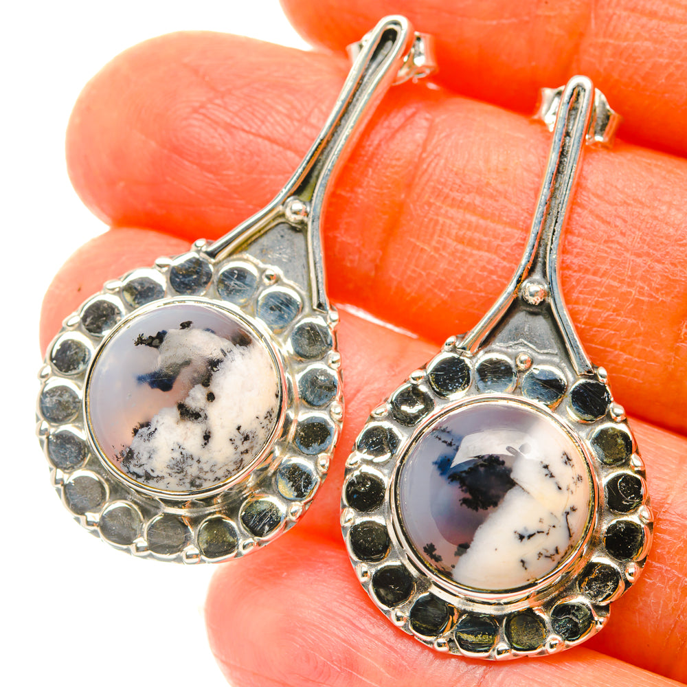 Dendritic Opal Earrings handcrafted by Anasilvercos - EARR428518