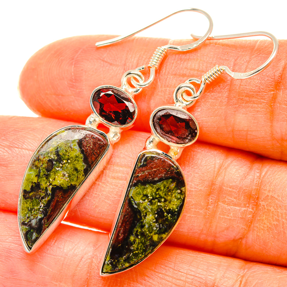 Dragon's Blood Stone Earrings handcrafted by Anasilvercos - EARR428519