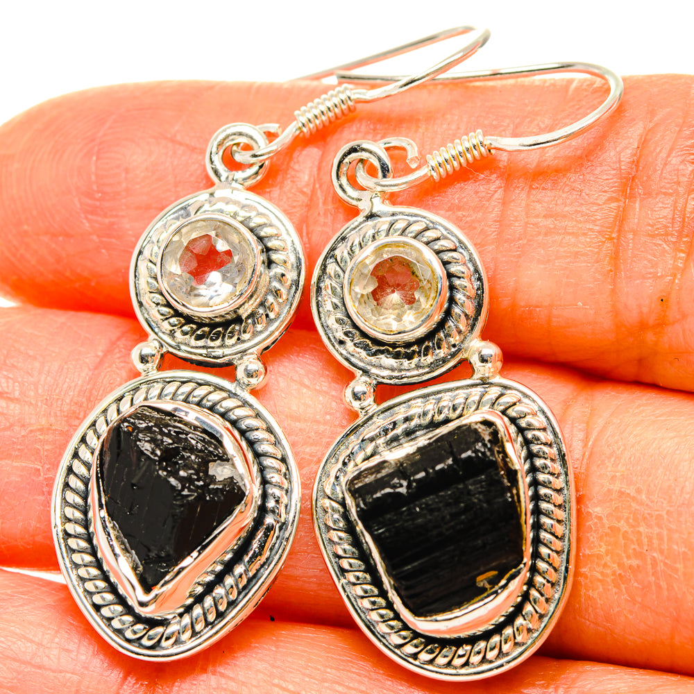 Black Tourmaline Earrings handcrafted by Anasilvercos - EARR428529