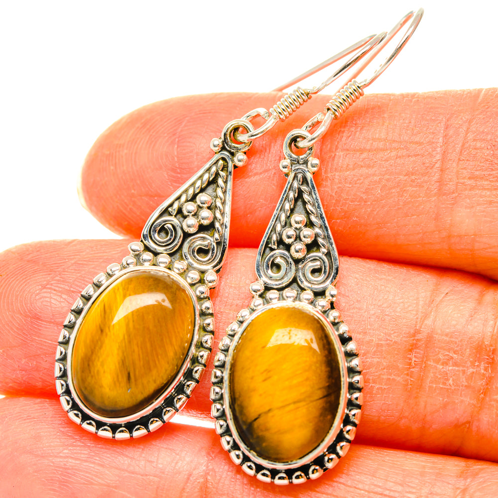 Tiger Eye Earrings handcrafted by Anasilvercos - EARR428531