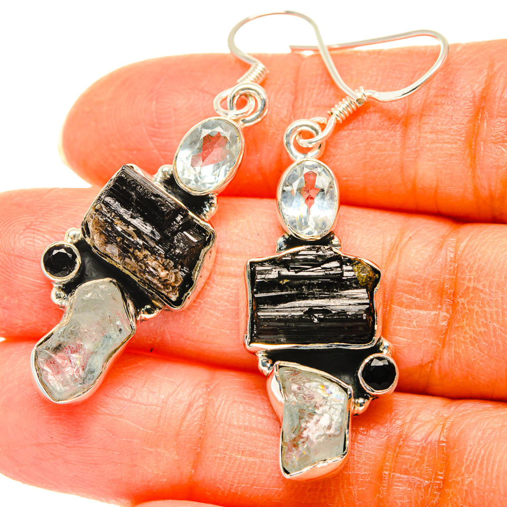Black Tourmaline Earrings handcrafted by Anasilvercos - EARR428533