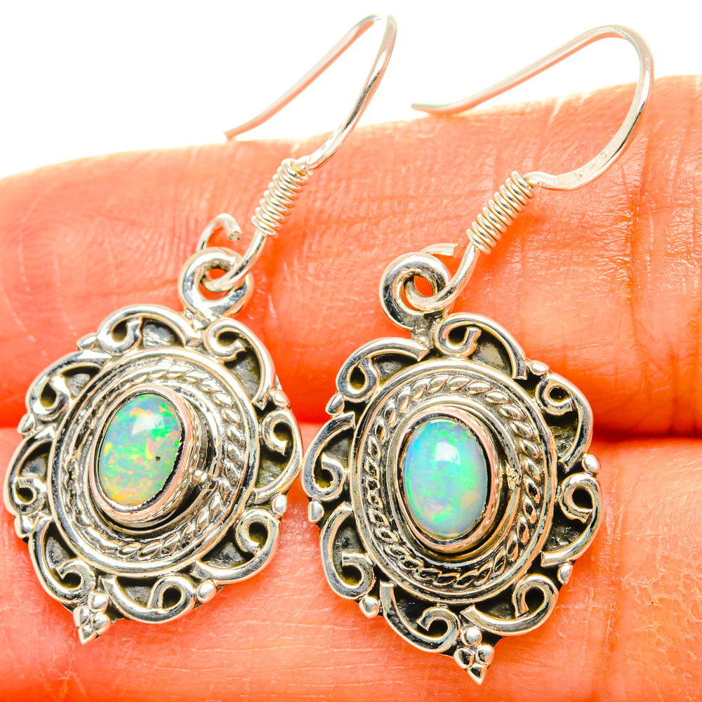 Ethiopian Opal Earrings handcrafted by Anasilvercos - EARR428601