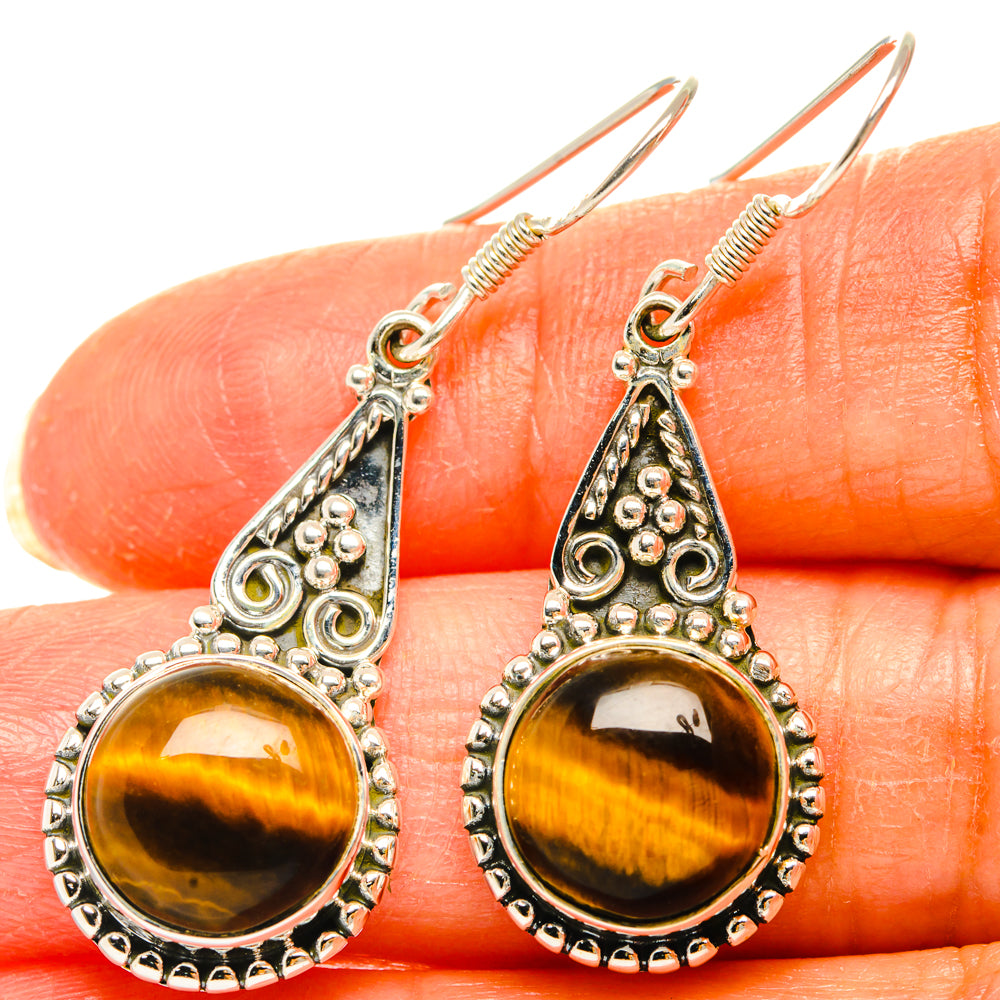 Tiger Eye Earrings handcrafted by Anasilvercos - EARR428602