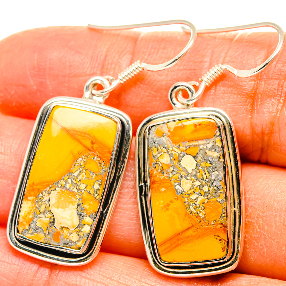 Brecciated Mookaite Earrings handcrafted by Anasilvercos - EARR428605
