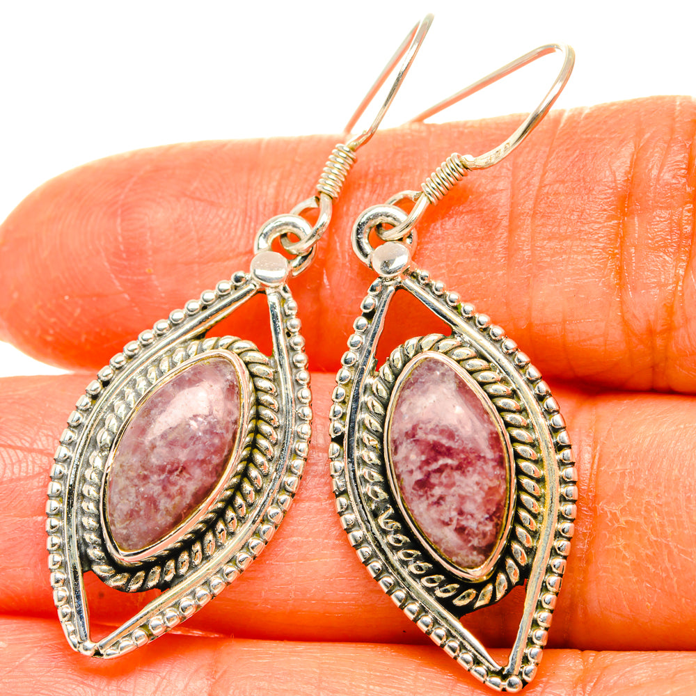 Lepidolite Earrings handcrafted by Anasilvercos - EARR428607