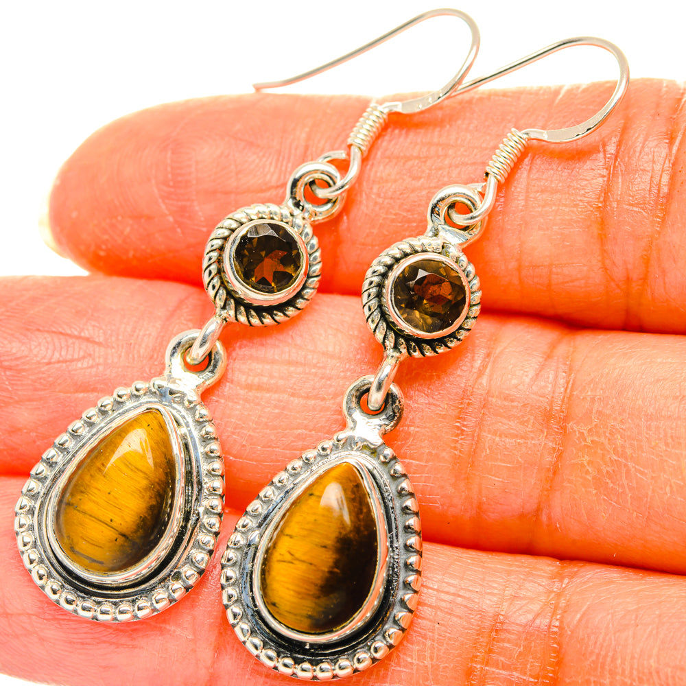 Tiger Eye Earrings handcrafted by Anasilvercos - EARR428620