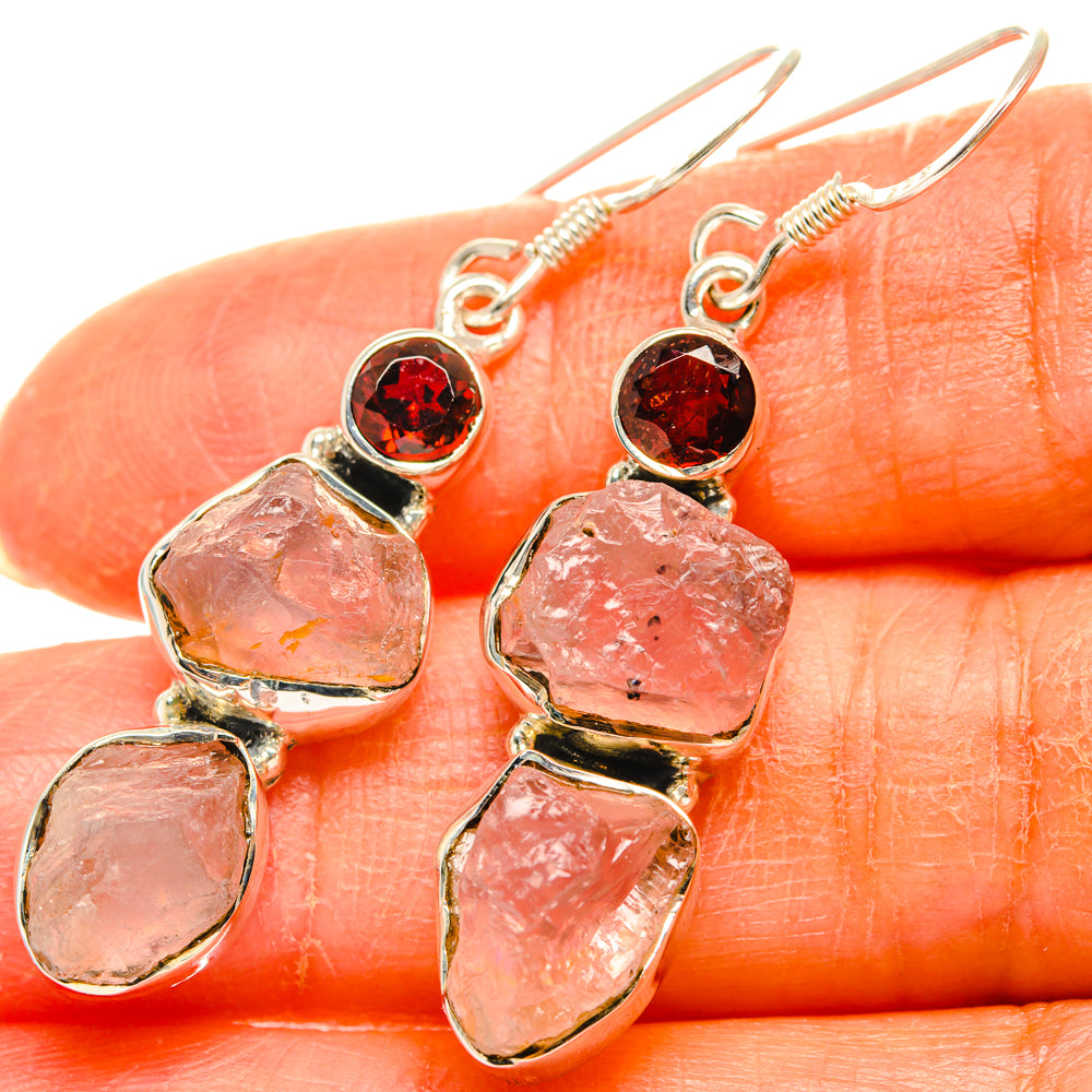 Rose Quartz Earrings handcrafted by Anasilvercos - EARR428658