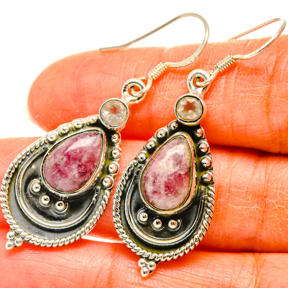 Lepidolite Earrings handcrafted by Anasilvercos - EARR428663